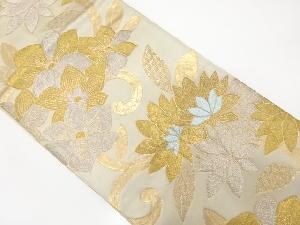 アンティーク　花唐草模様織り出し袋帯（材料）